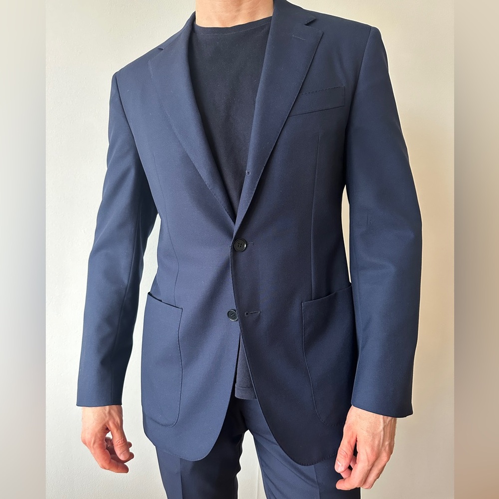 Loro Piana men iconic timeless suit, navy
